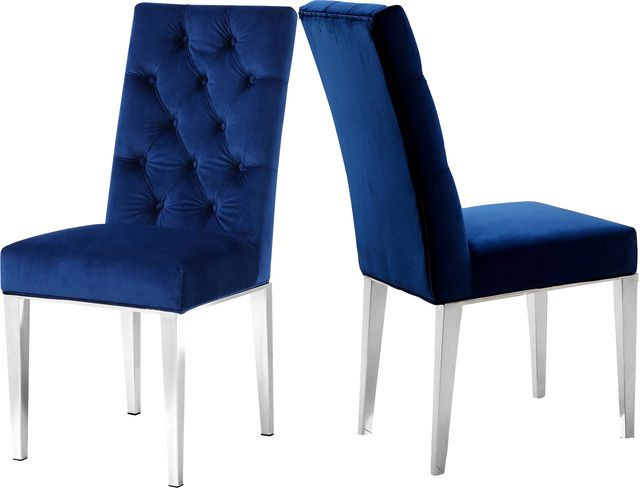 Meridian Furniture Juno Navy Velvet Dining Chair-1