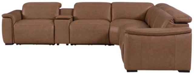 Flexsteel® Camden Dusty Taupe Leather Power Reclining Sectional with Custom Layout Options-3
