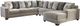 Benchcraft® Ardsley 4-Piece Pewter Right-Arm Facing Sectional and Chaise-0