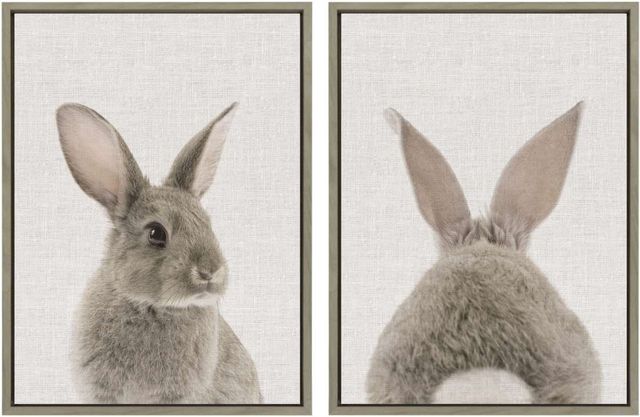 Signature Design by Ashley® Wittley 2-Piece Gray Bunny Wall Art-0