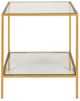 Ella Home Kayce Glass Top End Table with Royal Gold Metal Base-1