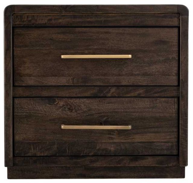 International Furniture Direct Dark Mezquite Black Nightstand-3
