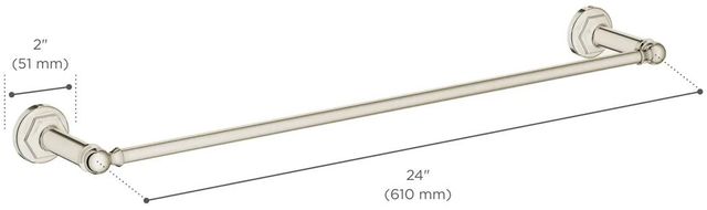 DXV Oak Hill® Brushed Nickel 24" Towel Rack-4