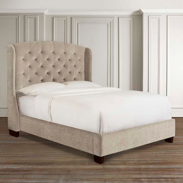 Bassett® Furniture Paris Custom Paris Gray Upholstered Arched Bed-2