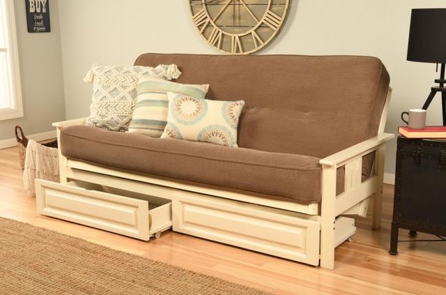 Kodiak Furniture Monterey Marmont Mocha/Antique White Full Storage Futon with Mattress-1