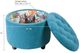 Olliix by Madison Park Blue Sasha Round Ottoman with Shoe Holder Insert-2