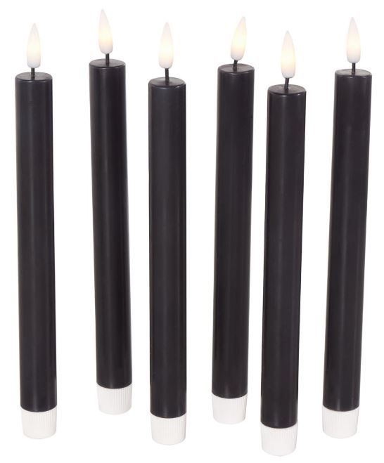 Deco Marche 6-Piece Black 10" Wax Flameless Candle with Remote Control Set-0