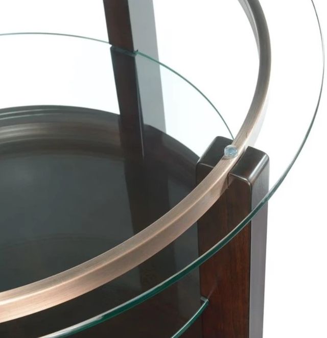 Elements International Elsa Glass Top Coffee Table with Espresso Base-2