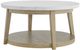 Steve Silver Co. Vida White Round Cocktail Table with Brown Base-1