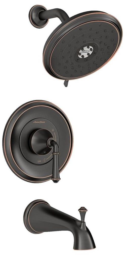 American Standard Delancey® Legacy Bronze Tub and Shower Trim Kit with Pressure Balance Cartridge-1