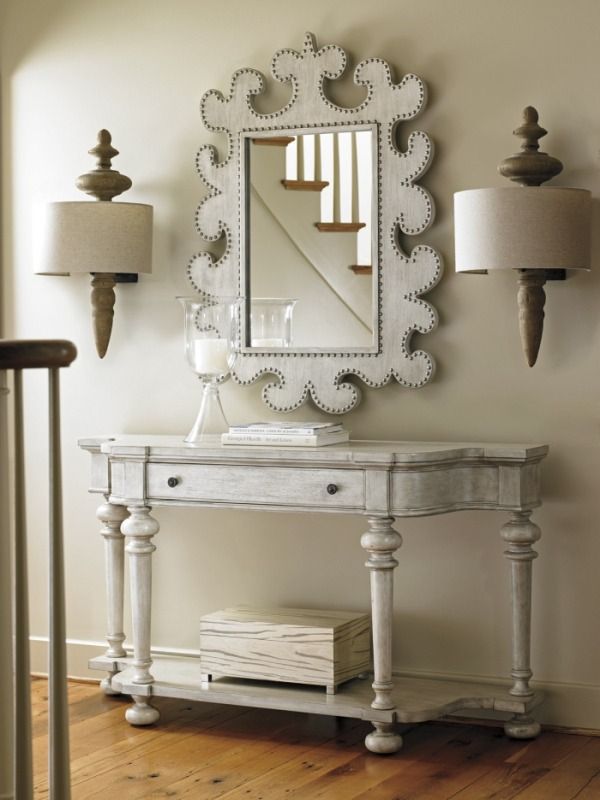 Lexington Home Oyster Bay Timber Point White Console Table-1