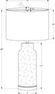 Monarch Specialties Inc. Red Glass Table Lamp with Grey Shade-1