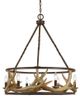 Cal® Lighting & Accessories Antler Light Brown/Rust Chandelier-0