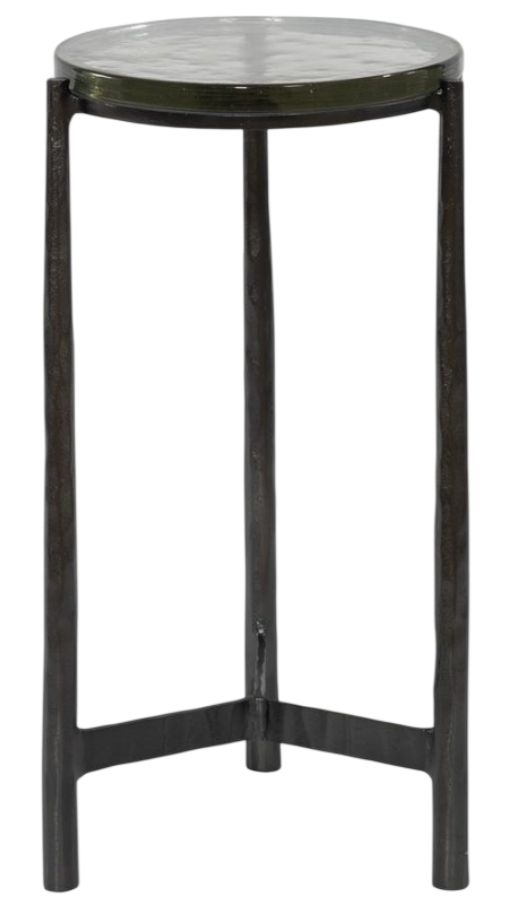 Uttermost® Eternity Glass Top Accent Table with Dark Gunmetal Base-0