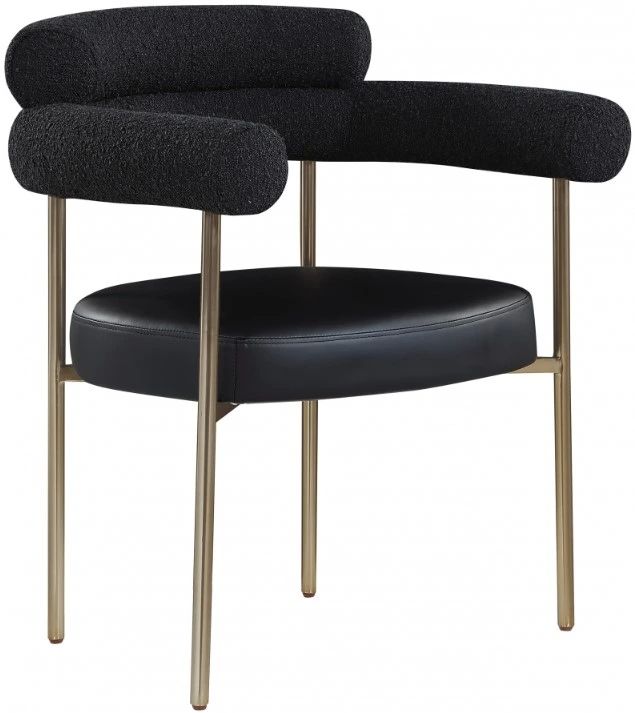 Meridian Furniture Blake Black/Brushed Brass Upholstered Dining Chair-0