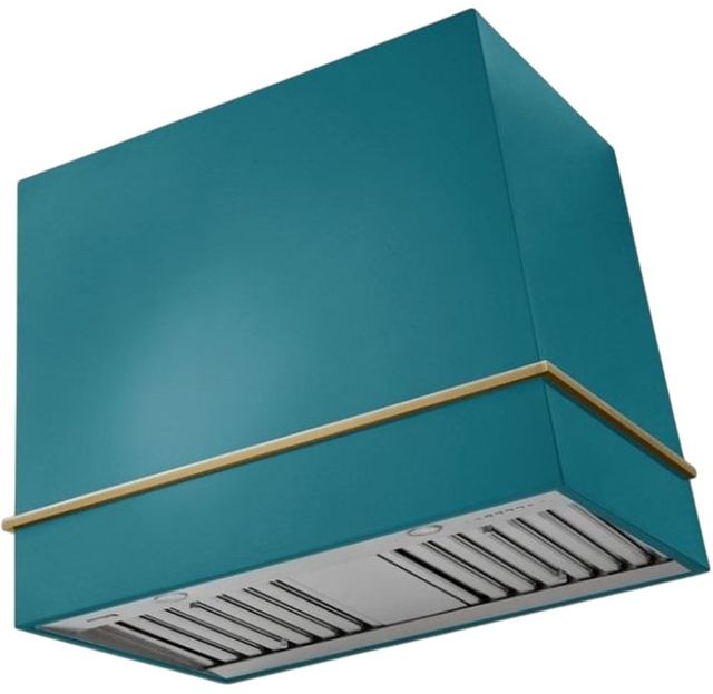 AGA Loge 48" Piccadilly Red Wall Mounted Range Hood with Polished Chrome Trim-0
