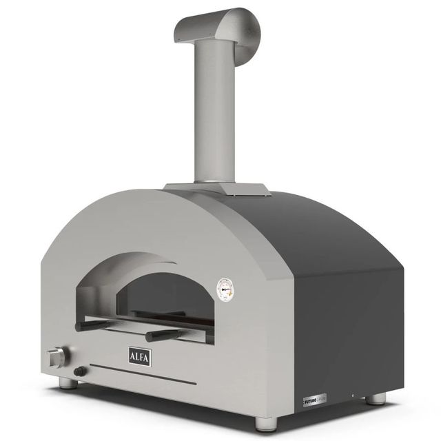 Alfa Futuro 2 Pizze 40" Wrinkle Black Natural Gas Pizza Oven-1