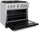 ZLINE Classic 36" Stainless Steel Pro Style Gas Range with Black Matte Door-4