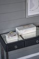 A & B Home White Marble Box with Brass Handle-4