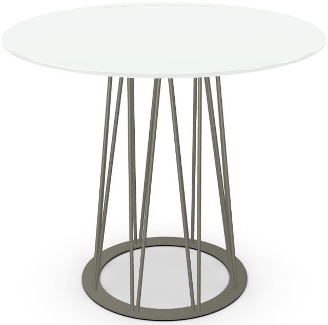 Amisco Customizable Calypso 36" White Glass Round Counter Height Table-3