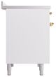 Ilve® Nostalgie II Noblesse 40'' White Pro Style Induction Range with Brass Trim-2