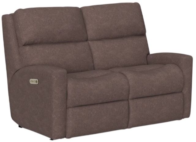 Flexsteel® Customizable Catalina Fabric Power Reclining Loveseat with Power Headrests-3