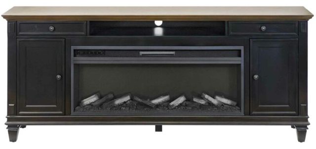 Martin Furniture Hartford Black 76" Fireplace TV Stand-2