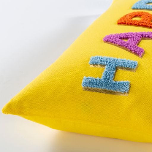 Surya Happy Bright Yellow 13"x20" Toss Pillow with Polyester Insert-1
