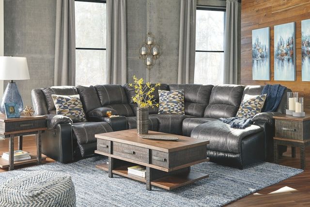 Signature Design by Ashley® Nantahala 6-Piece Slate Reclining Right-Arm Facing Sectional and Chaise with Console-2