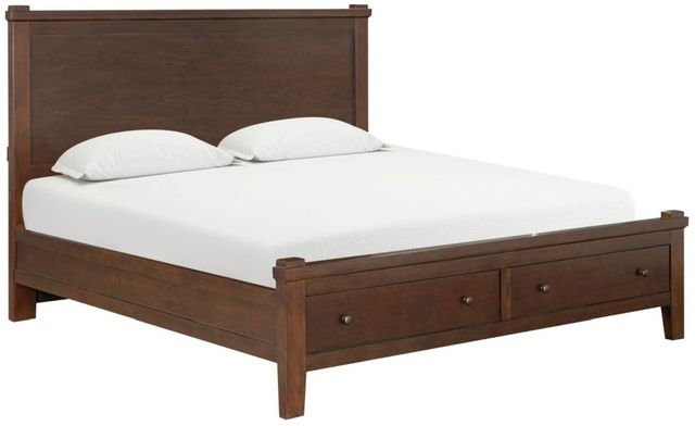 aspenhome® Channing Harvest Cherry Queen Panel Storage Bed-0