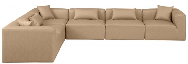 Meridian Furniture Cube 6-Piece Tan Leather Sectional-1