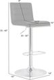 Armen Living Aubrey Cream/Chrome Adjustable Height Stool-2
