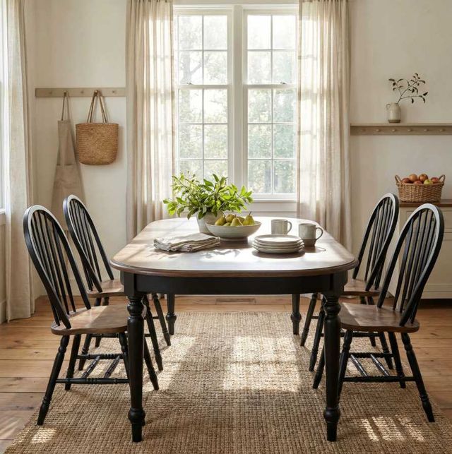 Liberty Furniture Carolina Crossing 5-Piece Antique Honey/Black Dining Table Set-1