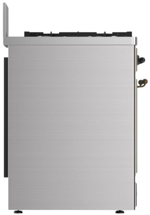 Ilve® Majestic III 30" Stainless Steel Pro Style Dual Fuel Liquid Propane Range with 5 Black Brass Burners and Burnished Trim-3