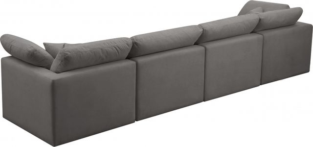 Meridian Furniture Plush Grey Velvet Standard Cloud Modular Sofa-1