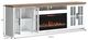 Legends Home Hampton Barnwood/Jasmin White 96" Fireplace Console-2