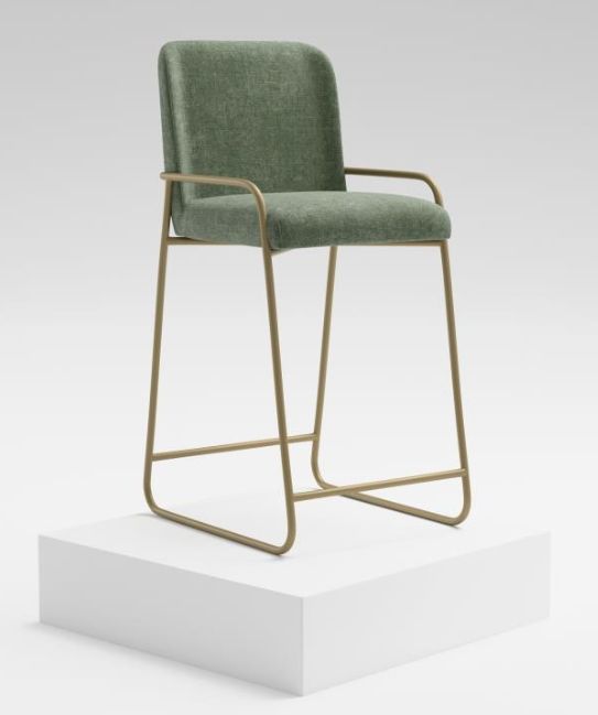 International Furniture Direct Seating Gold/Olive 49" Bar Stool-1