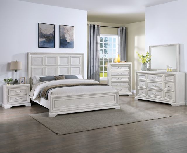 Crown Mark Alexandria Antique White Nightstand-1