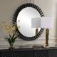 Uttermost® Jael Satin Black Round Iron Bands Mirror-2