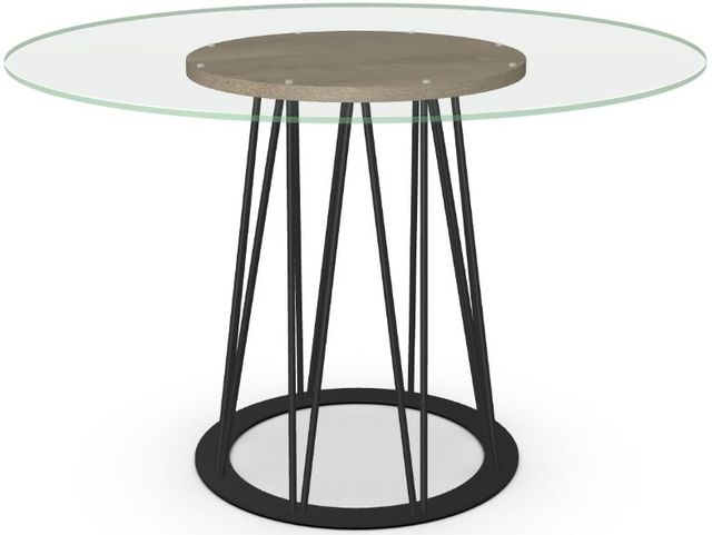 Amisco Customizable Calypso Flat Edge Clear Glass Round Table-2