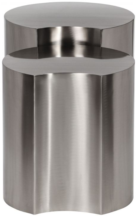 Meridian Furniture Dimple 2-Piece Chrome Nesting Table-1
