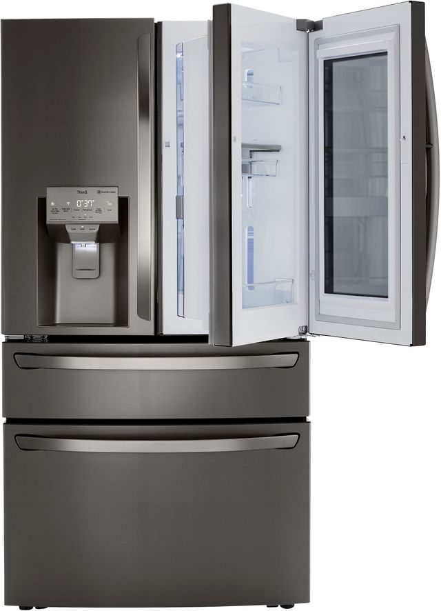 LG 36 in. 22.5 Cu. Ft. PrintProof™ Black Stainless Steel Smart Wi-Fi Enabled Counter Depth French Door Refrigerator with CraftIce™-3