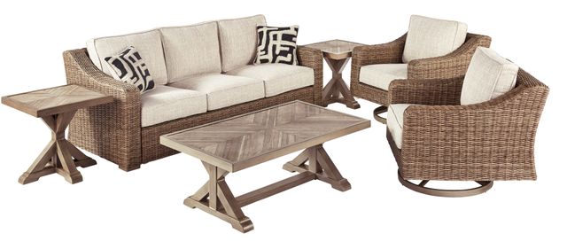 Signature Design by Ashley® Beachcroft 5 Piece Outdoor Conversational Set-0