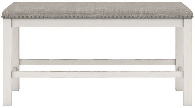 Signature Design by Ashley® Robbinsdale Antique White Upholstered Counter Dining Bench-1