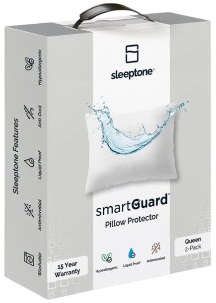 Sleeptone® Smartguard 2-Piece White Queen Pillow Protector Set-2