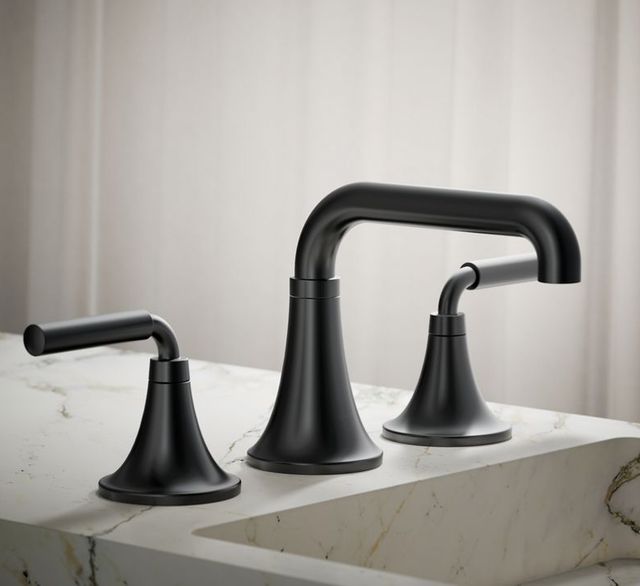 KOHLER® Tone™ Matte Black 0.5 GPM Widespread Bathroom Sink Faucet-1