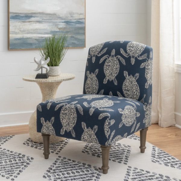Powell® Tortuga Navy Blue Accent Chair-1