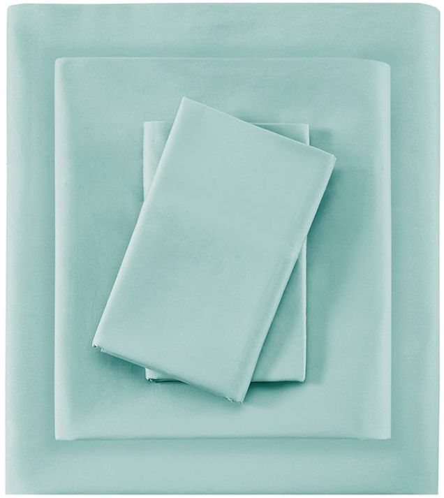 Olliix by Madison Park Seafoam King 600 Thread Count 100% Pima Cotton Sheet Set-0