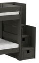 Elements International Cali Kids Grey Twin Over Twin Bunk Bed with Staircase-1