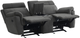 Homelegance® Clifton Gray Double Manual Reclining Glider Loveseat with Center Console-2